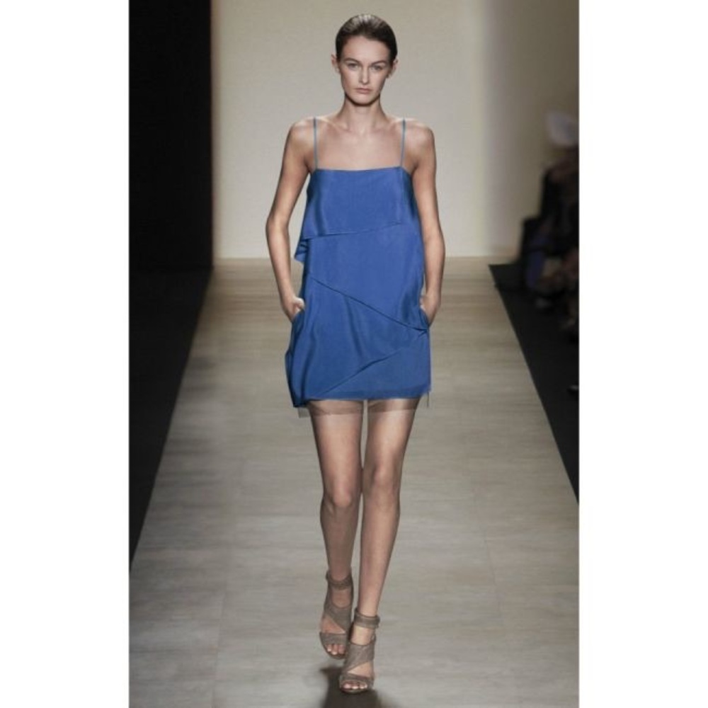 BCBGMaxAzria Blue Spaghetti Strap Mini Sundress